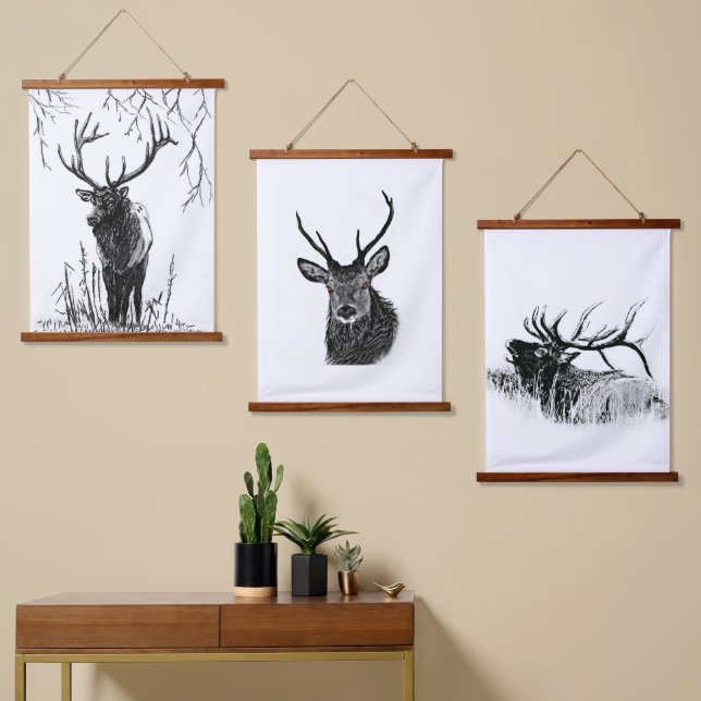 Ungulati Wandteppich Mit Holzrahmen (Asymmetrisch)