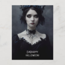 Unhappy Halloween. Gothic girl witch 