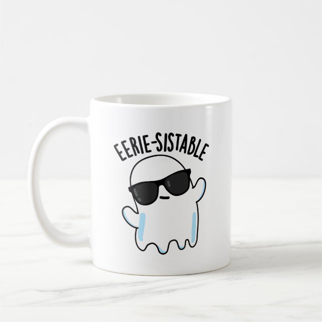 Unheimlich-widerstehlicher lustiger Geist-Wortwitz Kaffeetasse (Links)