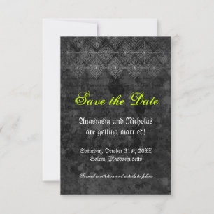 Unheimliche Halloween-Hochzeit - Save the Date-Kar Date