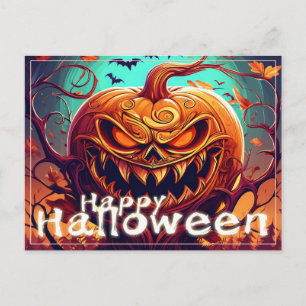 Unheimliche Jack-o-Lantern-Fledermäuse Halloween-K Feiertagspostkarte