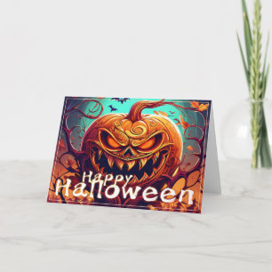 Unheimliche Jack-o-Lantern-Fledermäuse Halloween-K Karte