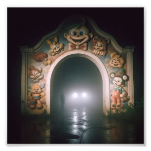Unheimliche Themenpark-Surreal-Dreamcore-Ästhetik Fotodruck