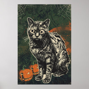 Unheimliche untote Zombie-Katze Poster