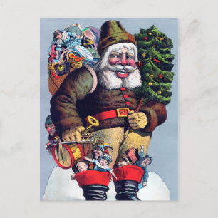 Unheimliche Vintage-Weihnachtsmann-Postkarte Postkarte