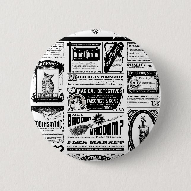 unheimliche Zeitung Button (Vorderseite)