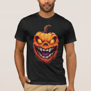 Unheimlicher grinsender Kürbiskopf T-Shirt