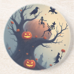 Unheimlicher Halloween-Baum Getränkeuntersetzer