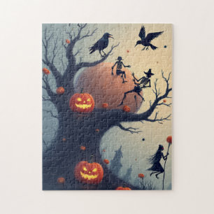 Unheimlicher Halloween-Baum Puzzle