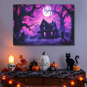 Unheimlicher Halloween Manor Leinwanddruck