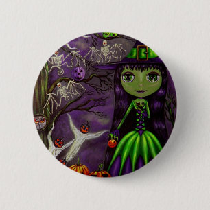 Unheimlicher Nachthalloween-Knopf Button