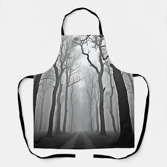 Unheimlicher nebliger Waldweg Kunst Schürze (Vorderseite)
