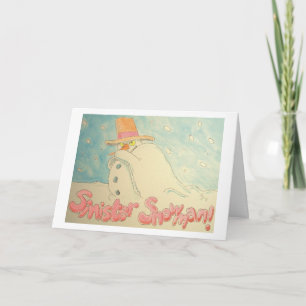 Unheimlicher Schneemann-Weihnachtsentwurf Feiertagskarte