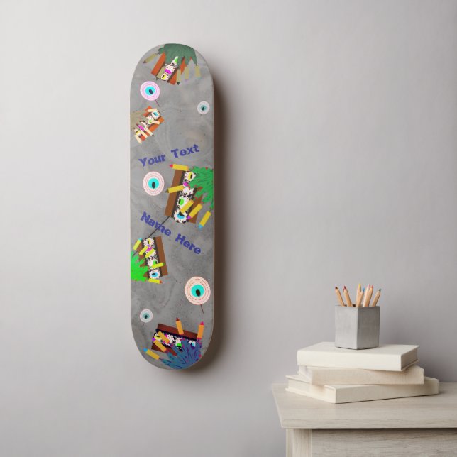 Unheimlicher Zombie mit Süßzahn Skateboard (Wandkunst)