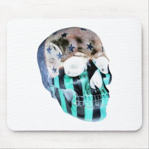 Unheimliches Negativbild eines bemalten Totenkopfe Mousepad