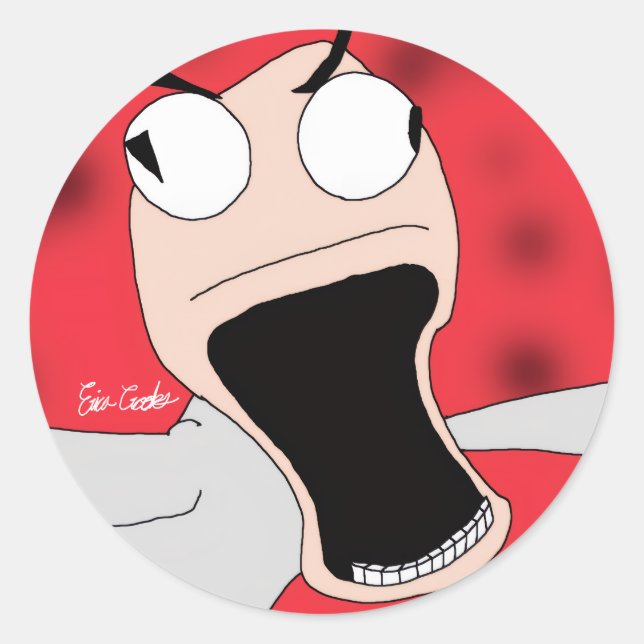 Unhinged puppet runder aufkleber (Vorderseite)