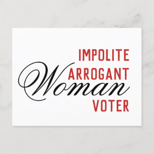 Unhöfliche arrogante Frauen Wählerin Postkarte
