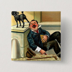 UNHÖFLICHES WECKEN - Vintage Hundekunst Button