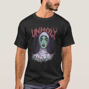 Unholy Evil Nun Dämon Satanic Devil Pagan Occult W T-Shirt