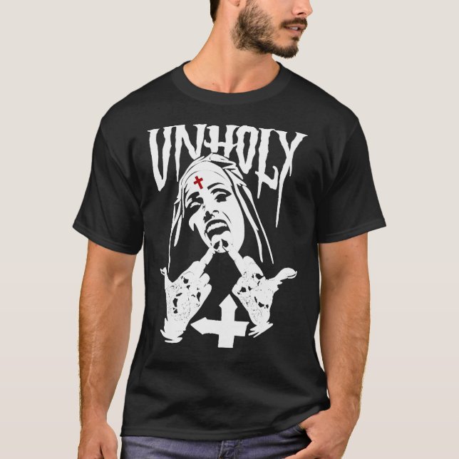 Unholy Satanic Nun Tattoos Classic T - Shirt (Vorderseite)