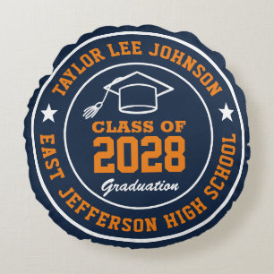 Uni Abschluss in der Sekundarstufe II Rundes Kissen