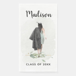 Uni-Abschluss Wasserfarbe Ihr Name Party Serviette