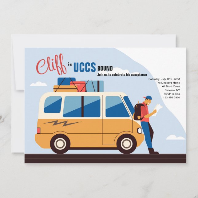 Uni an männliche Einladungen (Vorderseite)