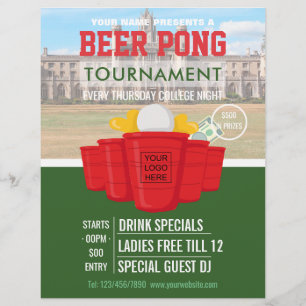 Uni Beer Pong Turnier hinzufügen Logo und Foto Flyer
