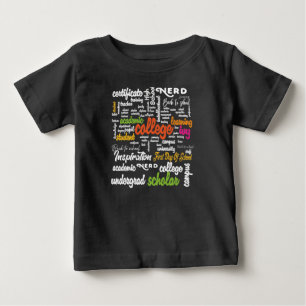 Uni Bildung Word Cloud-Muster Baby T-shirt