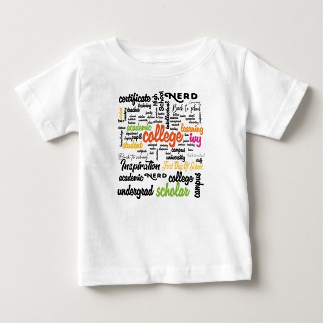 Uni Bildung Word Cloud-Muster Baby T-shirt (Vorderseite)