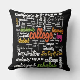 Uni Bildung Word Cloud-Muster Kissen