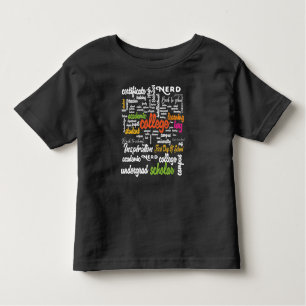 Uni Bildung Word Cloud-Muster Kleinkind T-shirt