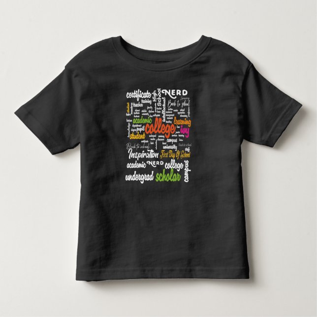 Uni Bildung Word Cloud-Muster Kleinkind T-shirt (Vorderseite)