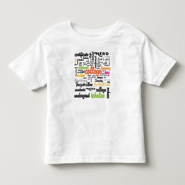 Uni Bildung Word Cloud-Muster Kleinkind T-shirt (Vorderseite)