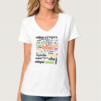 Uni Bildung Word Cloud-Muster T-Shirt