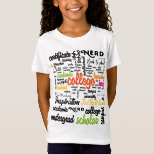 Uni Bildung Word Cloud-Muster T-Shirt