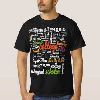 Uni Bildung Word Cloud-Muster T-Shirt