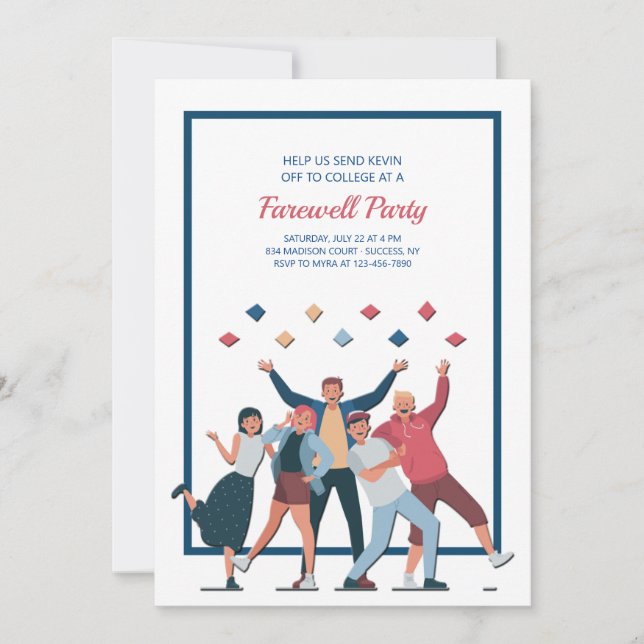 Uni Bound Farewell Party Einladung (Vorderseite)