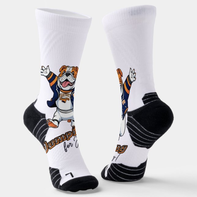 Uni Cool | Jumping Bulldog Vector Socken (Gewinkelt)