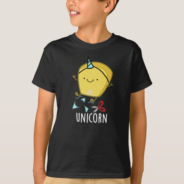 Uni-corn Funny Mais Pun Dark BG T-Shirt (Vorderseite)