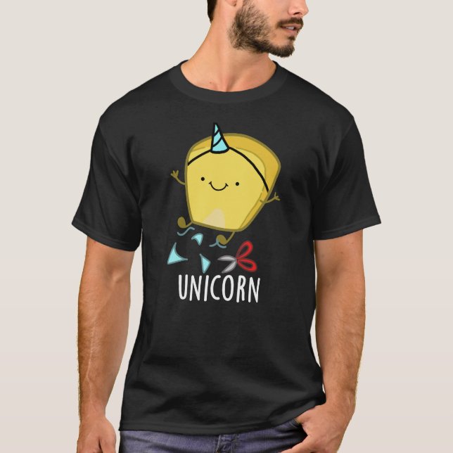 Uni-corn Funny Mais Pun Dark BG T-Shirt (Vorderseite)