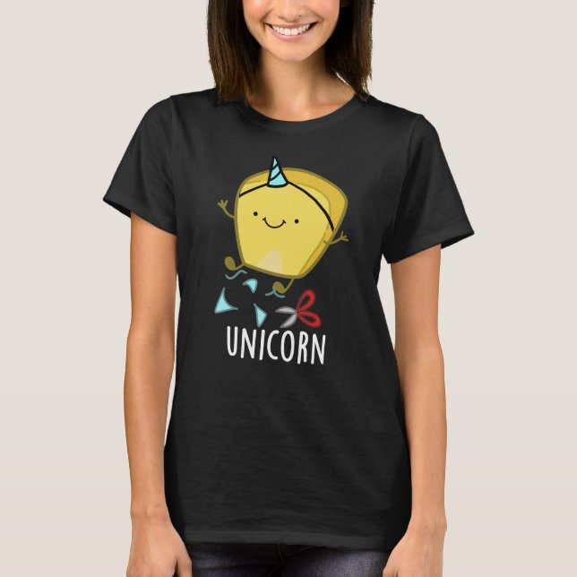 Uni-corn Funny Mais Pun Dark BG T-Shirt (Vorderseite)