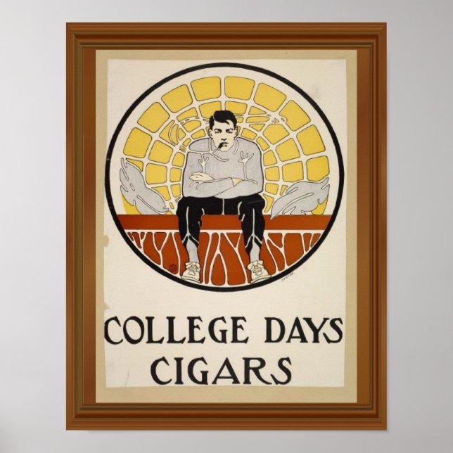 Uni Days Cigars Vintage männliche Circle Ad Poster (Vorne)