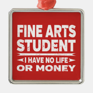 Uni der bildenden Künste kein Schlaf ohne Geld Silbernes Ornament