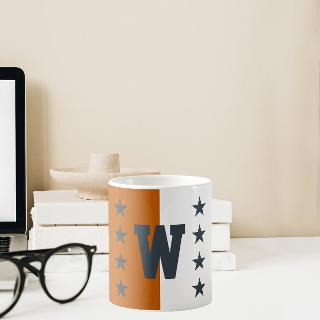 Uni Farben Burnt Orange, Dunkelgrau und Weiß Kaffeetasse (Von Creator hochgeladen)