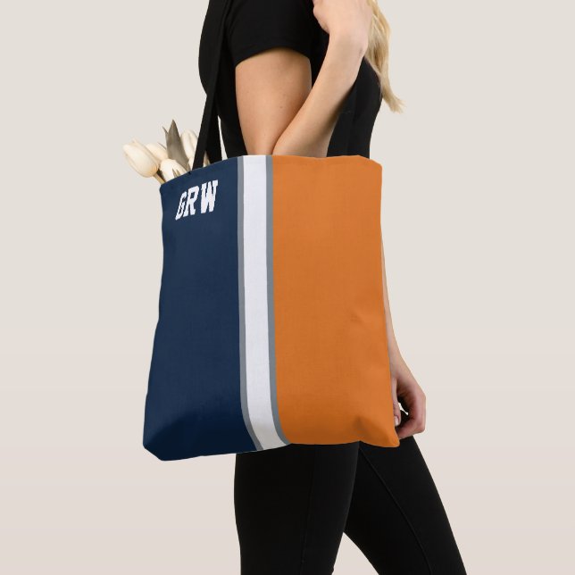 Uni Farben Navy Blue & Orange Monogram (Von Nahem)