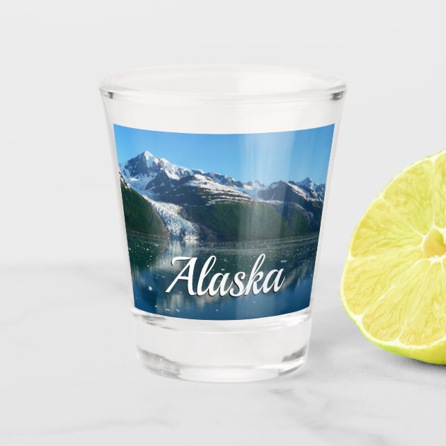 Uni Fjord II Schöne Alaska Fotografie Schnapsglas (Vorderseite)
