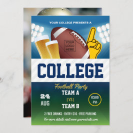 Uni Football Party ändern Farbe und Logo hinzufüge Einladung