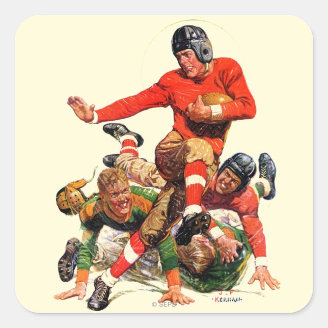 Uni Football Quadratischer Aufkleber (Vorderseite)