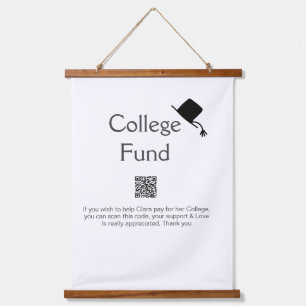 Uni Fund Scan QR Details Graduiertenspende hinzufü Wandteppich Mit Holzrahmen